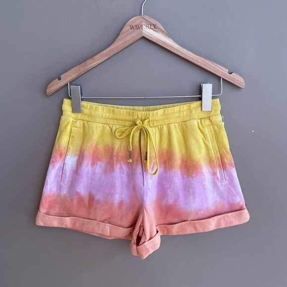 NWT Young Fabulous & Broke Parker Tie Dye Drawstring‎ Cotton Shorts Orange Small - Picture 2 of 7